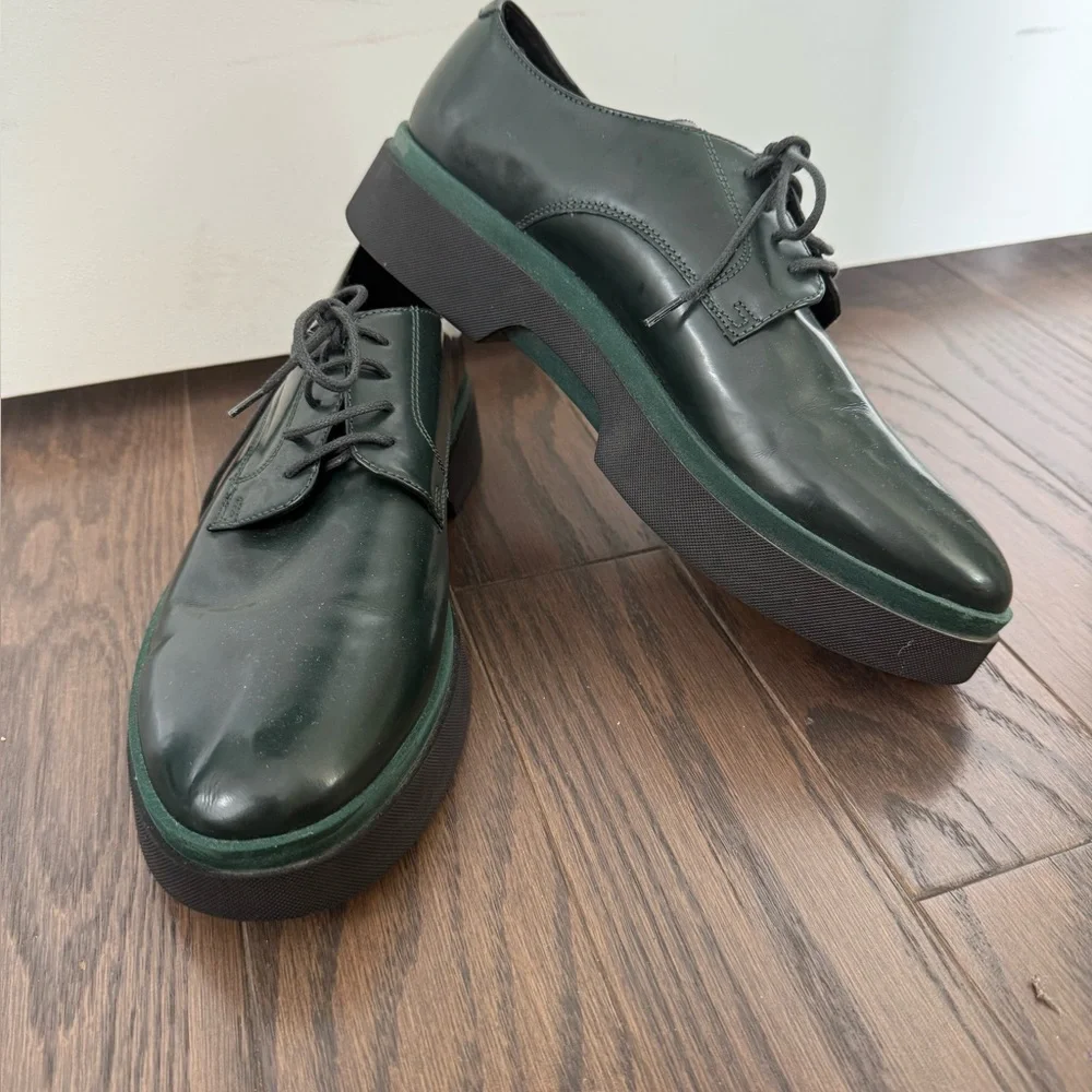 Geox Respira Dark Forest Green Derby’s Platform Oxfords